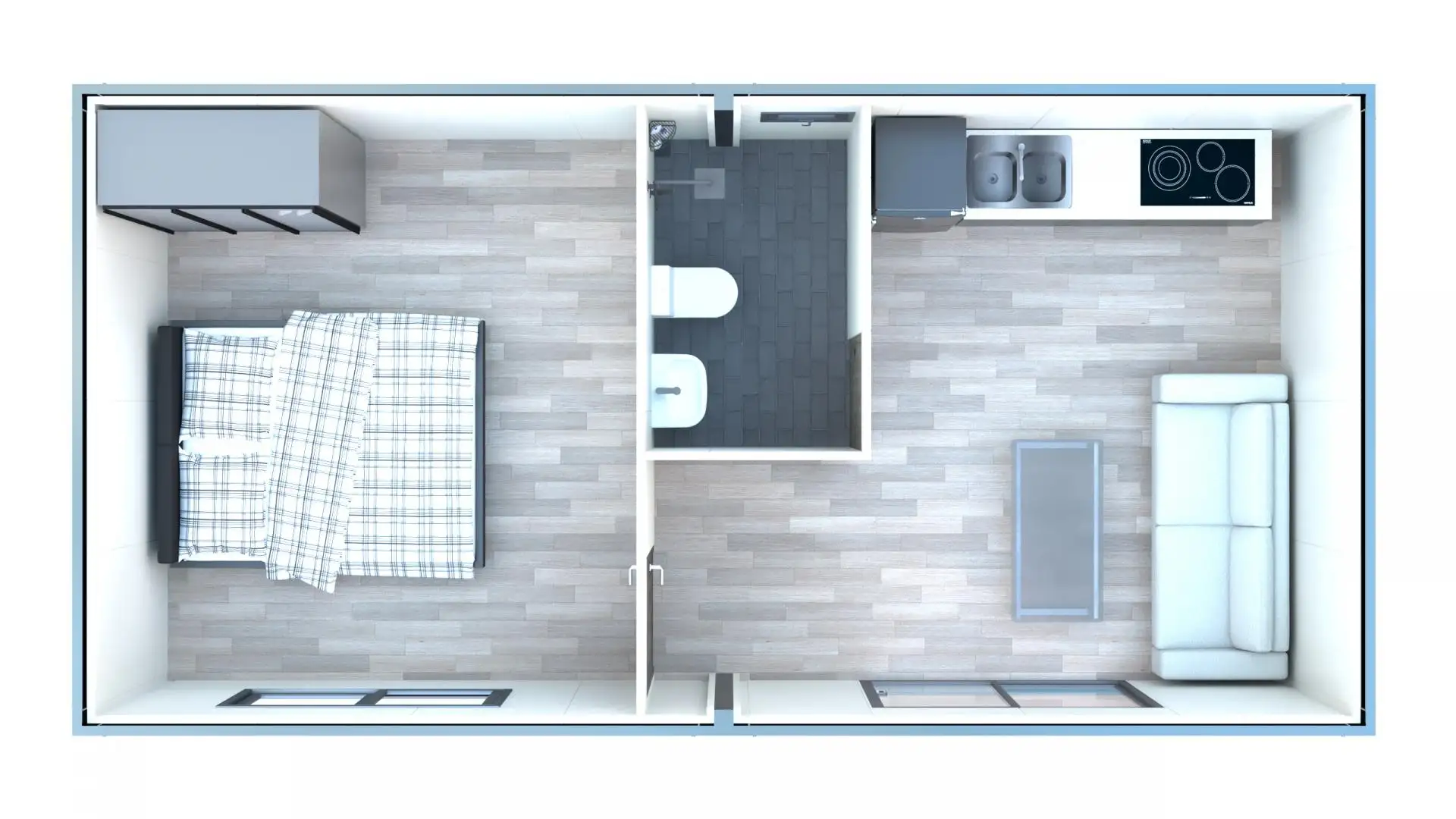 Granny Flats Floor Plan: 8000mm (L) x 4000mm (W). of Phuoc Thinh Australia