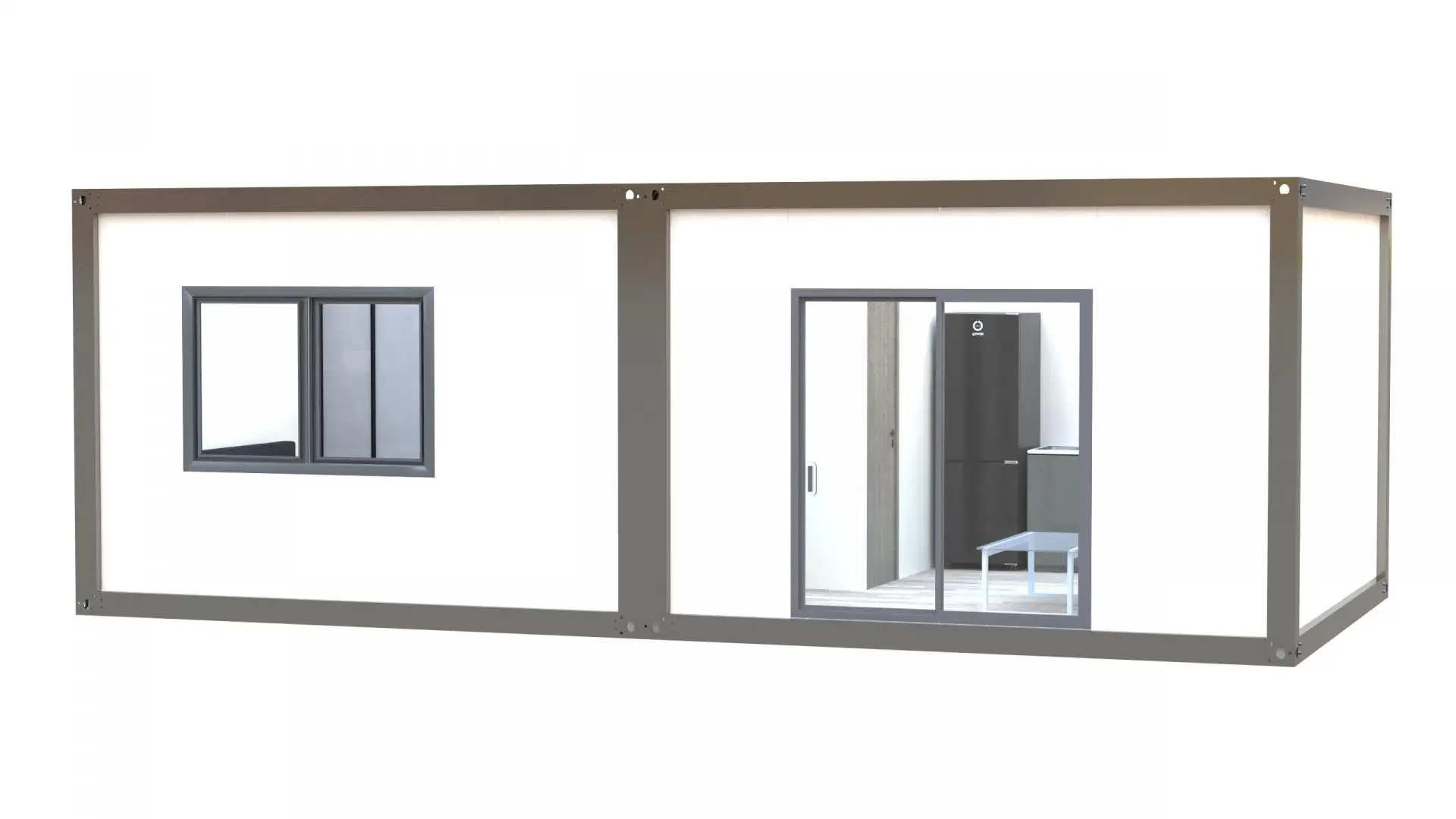 Side view of 8m x 4m prefabricated modular home - Phuoc Thinh Au.